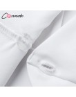 Conmoto eleganckie solidne damskie bluzki koszule w stylu Vintage Retro Peplum białe V Neck bluzki damskie Puff Casual Blusa Muj