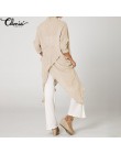2020 Celmia Plus Size kobiety popy i bluzki Vintage długa koszula Casual Cowl Neck z długim rękawem luźne asymetryczne Blusas Fe