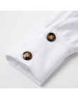 Conmoto eleganckie solidne damskie bluzki koszule w stylu Vintage Retro Peplum białe V Neck bluzki damskie Puff Casual Blusa Muj