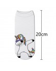 Nowe skarpety bawełniane 3D drukowane Zebra kobiety Cartoon jednorożec śmieszne krótkie skarpetki Puppy Panda Swag kostki skarpe