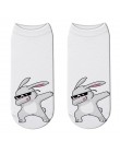Nowe skarpety bawełniane 3D drukowane Zebra kobiety Cartoon jednorożec śmieszne krótkie skarpetki Puppy Panda Swag kostki skarpe