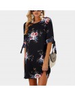 2020 kobiety letnia sukienka styl Boho kwiatowy Print szyfonowa plaża sukienka tunika Sundress luźna Mini impreza sukienka Vesti