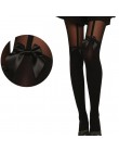 Sexy pończoch Sheer pończochy rajstopy tatuaż kokarda kobiety jedwabne rajstopy Vintage kobiece wyroby pończosznicze Collant Fem