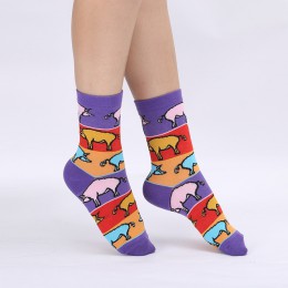 Modeager marka z japonii harajuku świnia Flamingo dinozaur kot Fox zwierzęta kobiety skarpetki Kawaii śliczne kobiety Cartoon śm