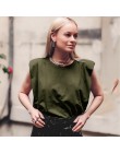 OOTN lato Top bez rękawów kobiet O Neck biały kobiety bluzka koszula panie luźna jednolita, szykowna codzienne bluzki czarny 202