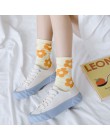 Japoński koreański styl kreskówka kwiat urocze skarpetki kobiety Streetwear Skate Harajuku Kawaii skarpetki jesień 38
