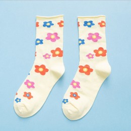Japoński koreański styl kreskówka kwiat urocze skarpetki kobiety Streetwear Skate Harajuku Kawaii skarpetki jesień 38