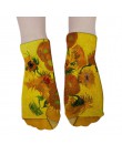 Van Gogh obraz olejny skarpetki damskie Chic Art śmieszne wzorzyste modne krótkie skarpetki klasyczne unikalne fajne skarpetki d