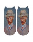 Van Gogh obraz olejny skarpetki damskie Chic Art śmieszne wzorzyste modne krótkie skarpetki klasyczne unikalne fajne skarpetki d