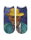 Van Gogh obraz olejny skarpetki damskie Chic Art śmieszne wzorzyste modne krótkie skarpetki klasyczne unikalne fajne skarpetki d