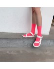 CHAOZHU nastolatek młodszy Neon fluorescencyjne cukierki kolor nici luźne stałe śmieszne party kobiety skarpetki jasne harajuku 