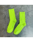 CHAOZHU nastolatek młodszy Neon fluorescencyjne cukierki kolor nici luźne stałe śmieszne party kobiety skarpetki jasne harajuku 