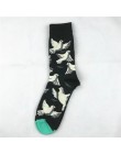 Gorąca sprzedaż bambusowe śmieszne skarpetki damskie kreskówka zwierzęta wzór kwiat ptak Zebra 5 kolorów Unisex oryginalny kolor