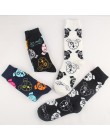 New Arrival damskie śmieszne skarpetki damskie Cartoon czesana bawełna kot motyw psa szczęśliwe skarpetki Unisex Harajuku kostki
