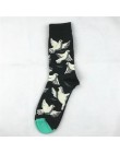 Gorąca sprzedaż bambusowe śmieszne skarpetki damskie kreskówka zwierzęta wzór kwiat ptak Zebra 5 kolorów Unisex oryginalny kolor