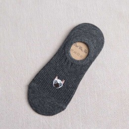 Nowa rozrywka płytkie usta jednokolorowa krótka skarpeta Cartoon Puppy oddychająca wygodna damska krótka skarpeta Chaussettes