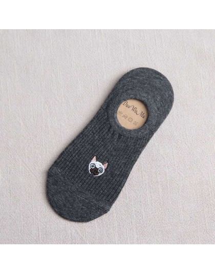 Nowa rozrywka płytkie usta jednokolorowa krótka skarpeta Cartoon Puppy oddychająca wygodna damska krótka skarpeta Chaussettes
