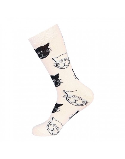 New Arrival damskie śmieszne skarpetki damskie Cartoon czesana bawełna kot motyw psa szczęśliwe skarpetki Unisex Harajuku kostki