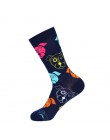 New Arrival damskie śmieszne skarpetki damskie Cartoon czesana bawełna kot motyw psa szczęśliwe skarpetki Unisex Harajuku kostki