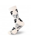 New Arrival damskie śmieszne skarpetki damskie Cartoon czesana bawełna kot motyw psa szczęśliwe skarpetki Unisex Harajuku kostki