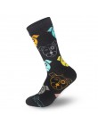 New Arrival damskie śmieszne skarpetki damskie Cartoon czesana bawełna kot motyw psa szczęśliwe skarpetki Unisex Harajuku kostki