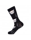 New Arrival damskie śmieszne skarpetki damskie Cartoon czesana bawełna kot motyw psa szczęśliwe skarpetki Unisex Harajuku kostki