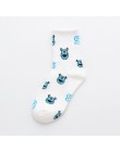 CHAOZHU biały na co dzień dziewczyny moda cute cartoon mouse świnia pani żakardowe kawaii śmieszne skarpetki kobiety skarpetki k