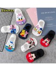 Bawełniane niewidoczne dla kobiet skarpetki śliczne Fashion Cartoon Mouse kaczka Kawaii skarpetki 3D Anime drukuj antypoślizgowe