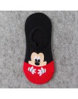 Bawełniane niewidoczne dla kobiet skarpetki śliczne Fashion Cartoon Mouse kaczka Kawaii skarpetki 3D Anime drukuj antypoślizgowe