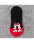 Bawełniane niewidoczne dla kobiet skarpetki śliczne Fashion Cartoon Mouse kaczka Kawaii skarpetki 3D Anime drukuj antypoślizgowe