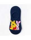 Bawełniane niewidoczne dla kobiet skarpetki śliczne Fashion Cartoon Mouse kaczka Kawaii skarpetki 3D Anime drukuj antypoślizgowe