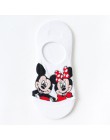 Bawełniane niewidoczne dla kobiet skarpetki śliczne Fashion Cartoon Mouse kaczka Kawaii skarpetki 3D Anime drukuj antypoślizgowe