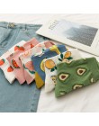 Nowe letnie owoce w stylu kreskówki bawełna arbuz cytryna truskawka banan awokado kobiety koreańska wersja skarpet fashion stree