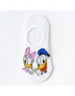 Bawełniane niewidoczne dla kobiet skarpetki śliczne Fashion Cartoon Mouse kaczka Kawaii skarpetki 3D Anime drukuj antypoślizgowe