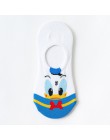 Bawełniane niewidoczne dla kobiet skarpetki śliczne Fashion Cartoon Mouse kaczka Kawaii skarpetki 3D Anime drukuj antypoślizgowe