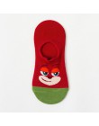 Bawełniane niewidoczne dla kobiet skarpetki śliczne Fashion Cartoon Mouse kaczka Kawaii skarpetki 3D Anime drukuj antypoślizgowe