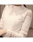 Klasyczna koronkowa szyfonowa bluzka damska młodzieżowa kobieca biała elegancka z ozdobną koronką