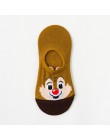 Bawełniane niewidoczne dla kobiet skarpetki śliczne Fashion Cartoon Mouse kaczka Kawaii skarpetki 3D Anime drukuj antypoślizgowe