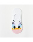 Bawełniane niewidoczne dla kobiet skarpetki śliczne Fashion Cartoon Mouse kaczka Kawaii skarpetki 3D Anime drukuj antypoślizgowe