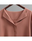 Casual jednolity, damski koszule odzież wierzchnia 2019 jesień nowa szyfonowa bluzka damska urząd Lady V-neck przycisk luźne ubr