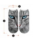 Twarz kota drukowanie 3D kobiece skarpetki damskie Harajuku Pet urocze skarpetki wzór kota skarpetki krótkie Calcetines Mujer Ca
