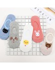 5 pairs śliczne zwierząt bawełniane skarpetki Amozae kobieta Kawaii kot z psem lato krótka skarpeta kapcie kobiety dorywczo mięk