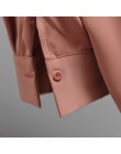 Casual jednolity, damski koszule odzież wierzchnia 2019 jesień nowa szyfonowa bluzka damska urząd Lady V-neck przycisk luźne ubr