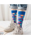 Moda Streetwear śmieszne skarpetki damskie kreskówki damskie długie skarpetki bawełniane na jesień i zimę kolorowe Meias 406