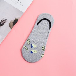 Cartoon Banana owoce wzorzyste kobiety kostki oddychające niskie skarpety bezszwowe niewidzialne skarpetki kapcie kobiece bawełn