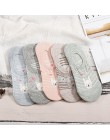 5 pairs śliczne zwierząt bawełniane skarpetki Amozae kobieta Kawaii kot z psem lato krótka skarpeta kapcie kobiety dorywczo mięk
