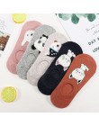 5 pairs śliczne zwierząt bawełniane skarpetki Amozae kobieta Kawaii kot z psem lato krótka skarpeta kapcie kobiety dorywczo mięk