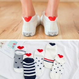 5Pairs New Arrival kobiety bawełniane skarpetki różowy słodki kociak skarpetki krótkie skarpetki Casual szczęśliwych zwierząt uc