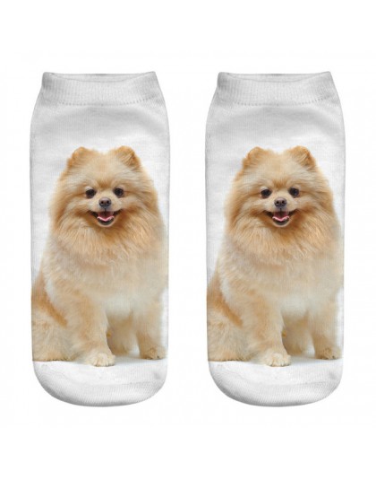 Chamsgend Drop Shipping kobiety dziewczęta Casual śliczne 3D Pomeranian pies drukuj bawełniane skarpetki 80228