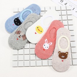5 pairs śliczne zwierząt bawełniane skarpetki Amozae kobieta Kawaii kot z psem lato krótka skarpeta kapcie kobiety dorywczo mięk